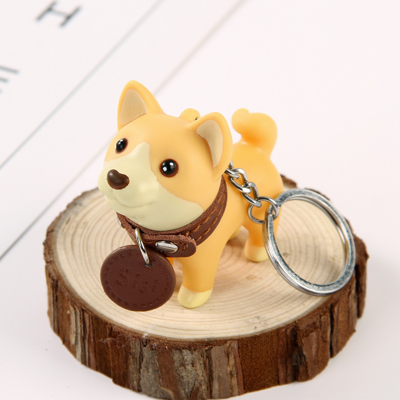1 Piece Cute Dog Rubber Metal Unisex Bag Pendant Keychain display picture 4