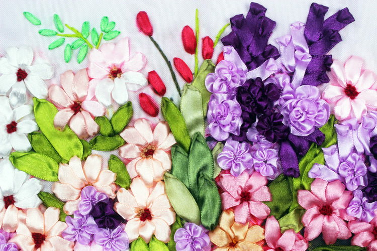 Oujin nianhua Bordado de La Cinta Directa de Fábrica de impresión en color pintura colgante Rocío flor gruesa sala de estar entrada de la sala de pintura decorativa