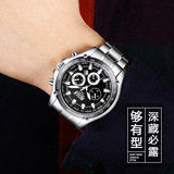 保西尼 Спортивный стальной ремешок, календарь, кварцевые спортивные часы, Aliexpress, для бега, подарок на день рождения