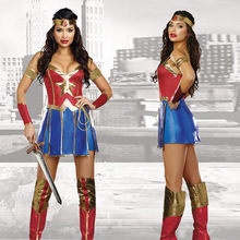 万圣节服装欧美女超人成人制服角色扮演连体女飞侠服装战士英雄服