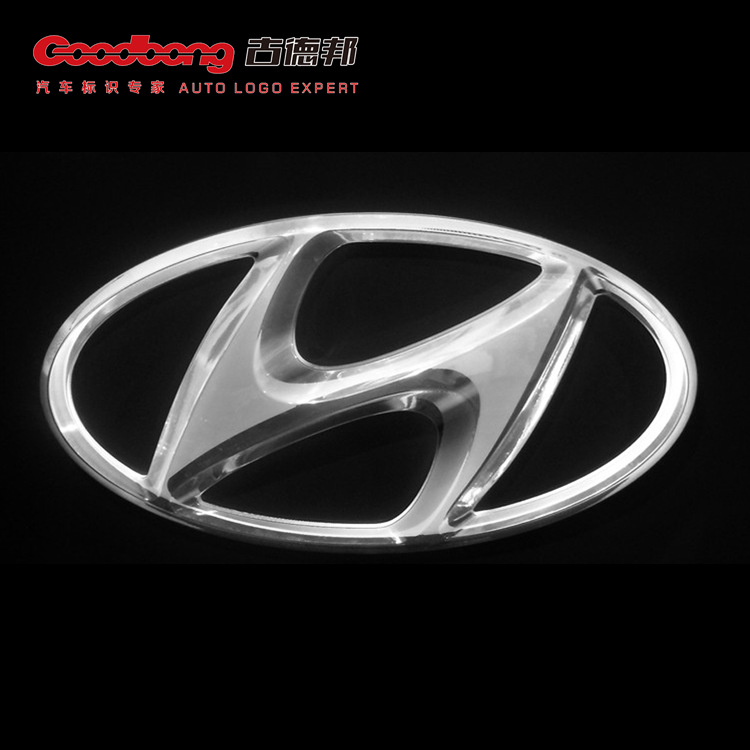 北京现代吸塑电镀车标制作 大型亚克力发光标识 博邦厂家质保五年