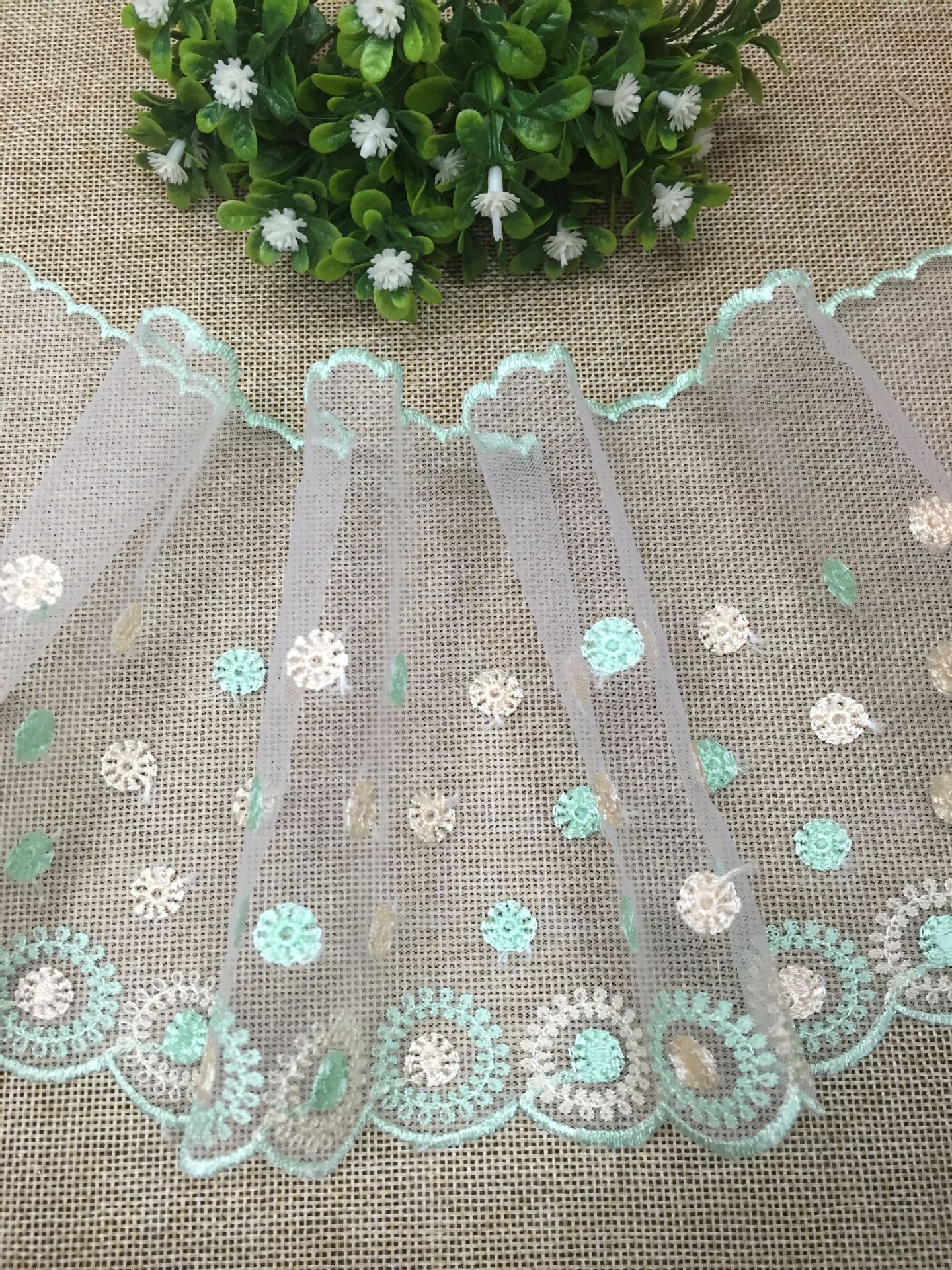 圈圈花双色绿色