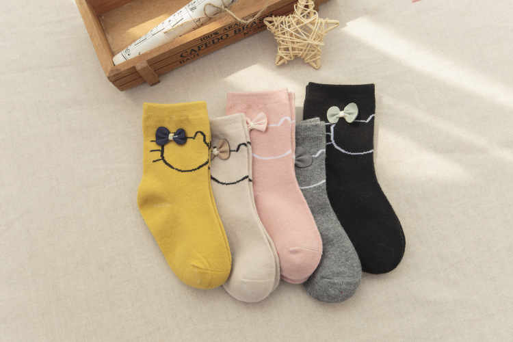 cotton breathable bowknot children s socks  NSFN40124