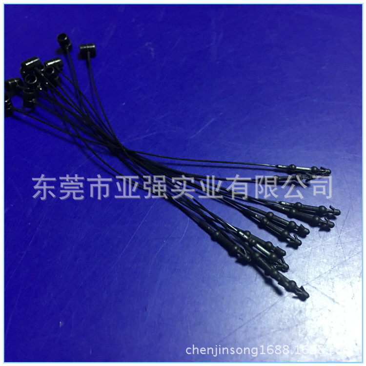 吊绳 手穿线 服装吊绳包邮 黑色透明子母扣 服装吊牌扣 尖头绳