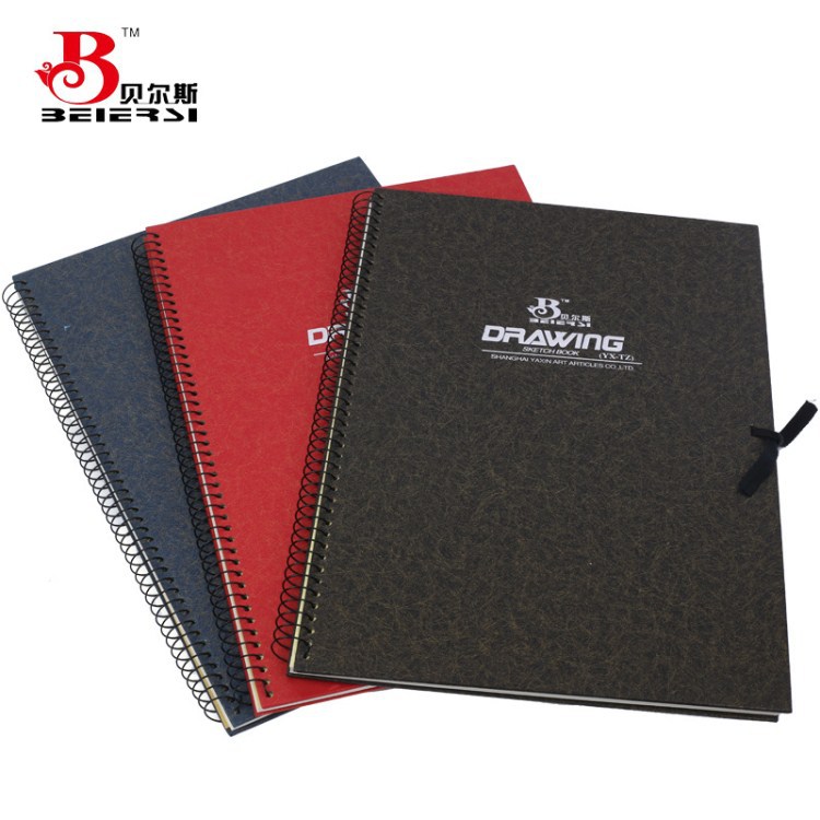 廠家直銷16K線圈燙金封面速寫本 素描本 繪畫本 硬面塗鴉本內30張
