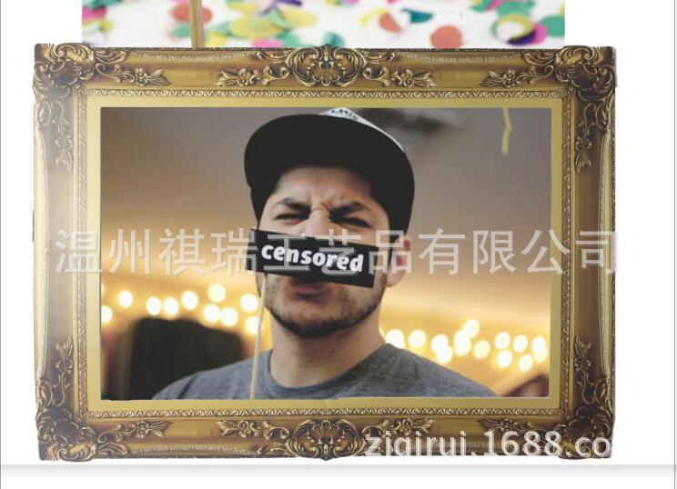 跨境专供 经典欧式金色纸质拍照相框道具 婚礼摄影DIY外景主题手