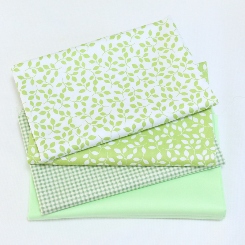 韩版田园小碎花小叶子绿色布 纯棉斜纹布 全棉床上用品四件套面料