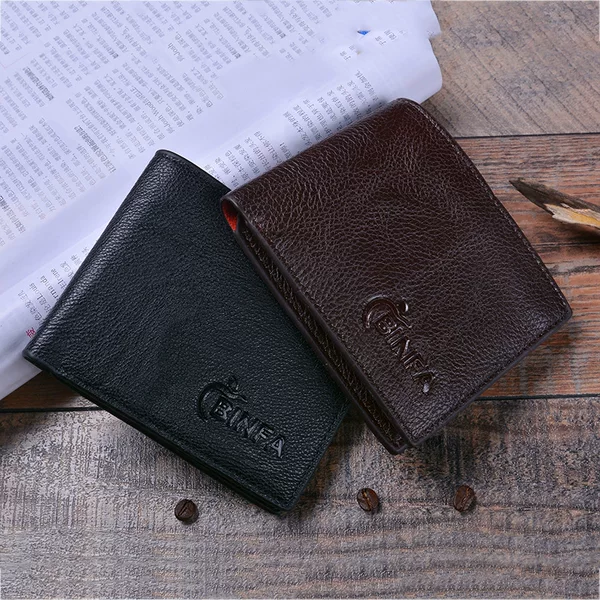 New Hot Selling Men's Short Wallet Men's Simple Fashion Multi-Card Wallet PU Horizontal Double Lotus Leaf Wallet