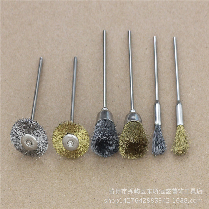 2.35MM柄不锈钢钢丝铜丝电磨用打磨除锈平毛羊毛笔刷打金工具