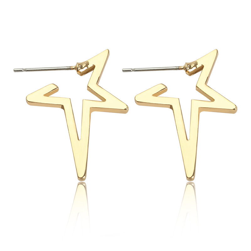 Fashion Opening Simple Hollow Geometric Star Ear Studs Hypoallergenic Earrings Wholesale display picture 12