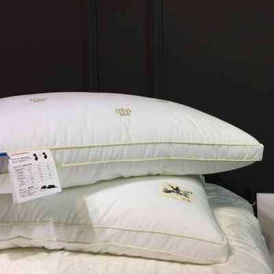 60s貢緞皇冠金線刺繡女神枕芯  天絲質感0.9D記憶纖維雙人枕芯