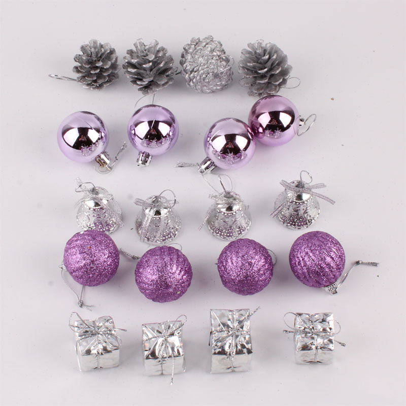 Decoración de Navidad 20 piezas púrpura bolsa de Navidad colgante árbol de Navidad