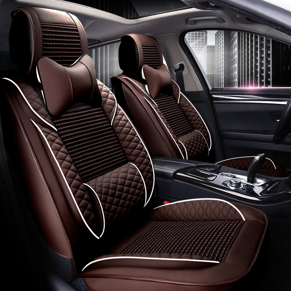 冰絲皮革汽車坐墊 夏季座套 四季通用座墊套子座套內(nèi)飾用品YS-1