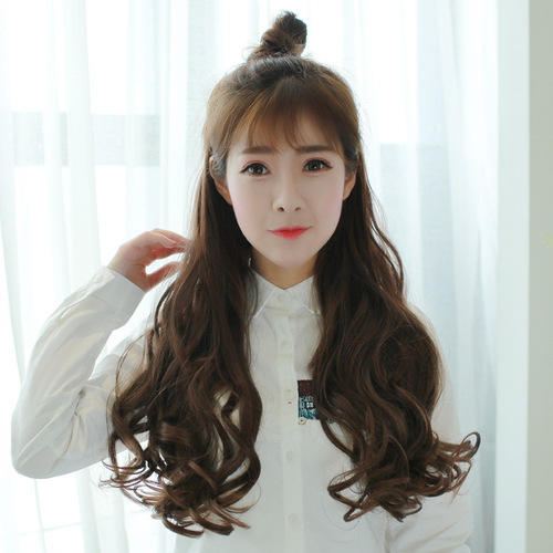 Manufacturer wholesale wig European and American long straight hair one-piece five-clip hair high-temperature silk breathable hair extensions wig for women