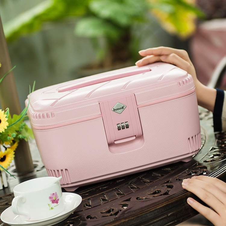 bubule Mini 14 portable trunk lovely student dormitory Same item gift password Makeup box