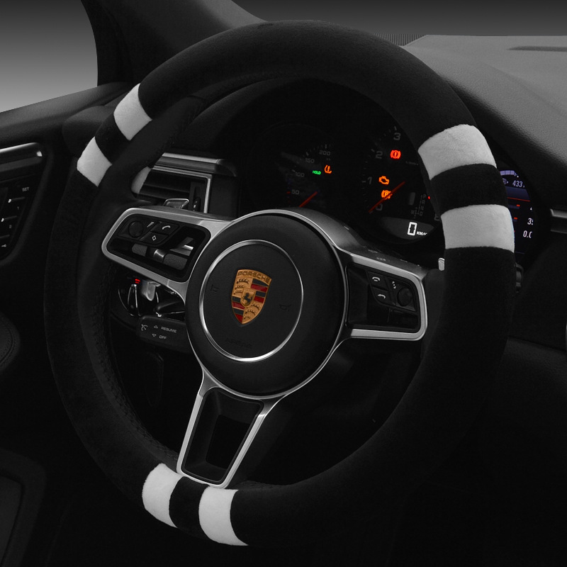 汽車方向盤套 短毛絨車用把套 中號38cm通用型把套內(nèi)飾BT-607