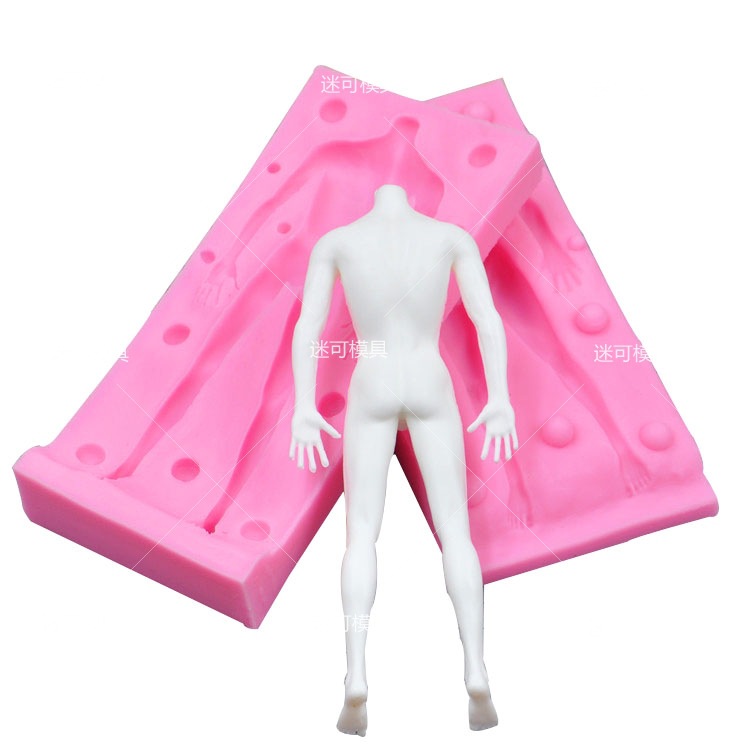 Fondant molde de silicona hombres y mujeres molde de silicona fondant Doll cake molde herramientas para hornear al por mayor