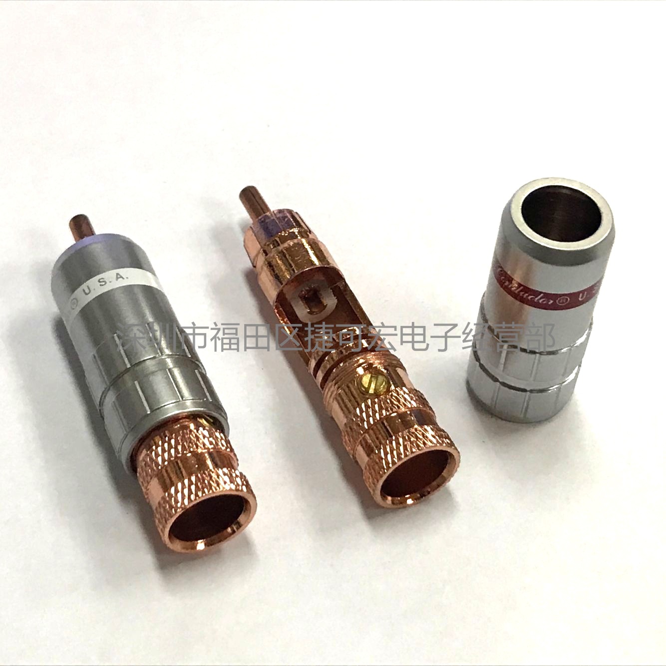 美国CMC莲花插头/镀紫铜RCA自锁插头/AV高清莲花插头