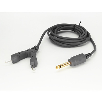 全灰色纹身电线转6.35镀金线径4.6MM皮软好用全铜2芯24号勾线|ms