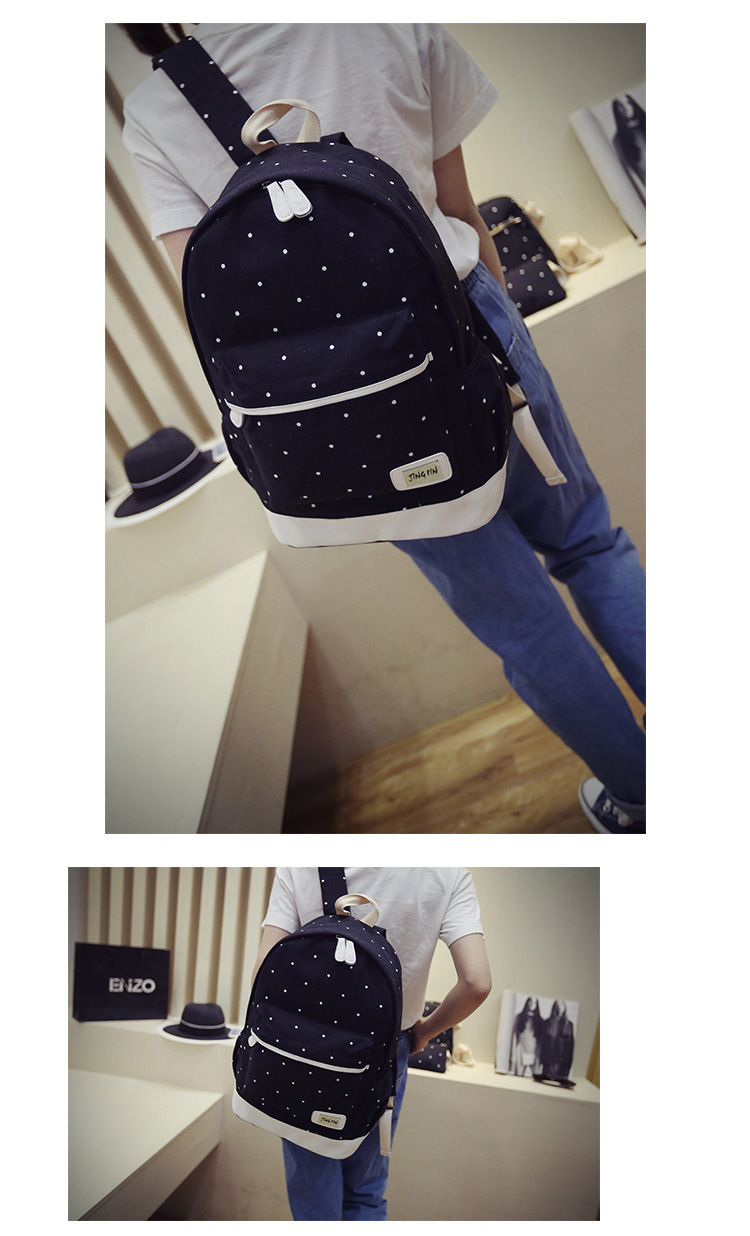 Korean travel backpack polka school bag NHRU271630