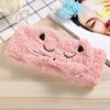 Cute adjustable headband for face washing, stickers with velcro, flannel hair accessory, Korean style, with embroidery, wholesale