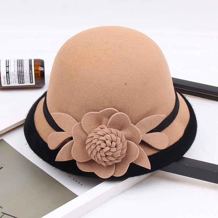 Women'S Gender Women's Fashion Flower Flat Eaves Fedora Hat