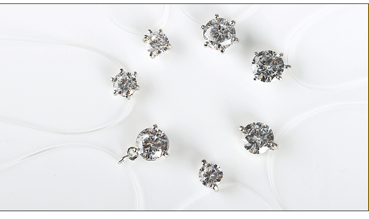 Necklace Wholesale Multi-prong Diamond Zircon Pendant Necklace Short Fishline Clavicle Chain display picture 11