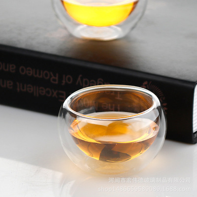 machining Customized Glass tea vacuum Commodities cup double-deck Anti scald Water cup Heat Glass cup Tea cup