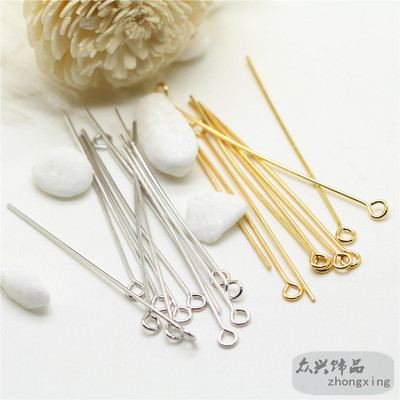 diy饰品配件纯铜镀14K真金厚金九针手工材料连接件饰品针批发