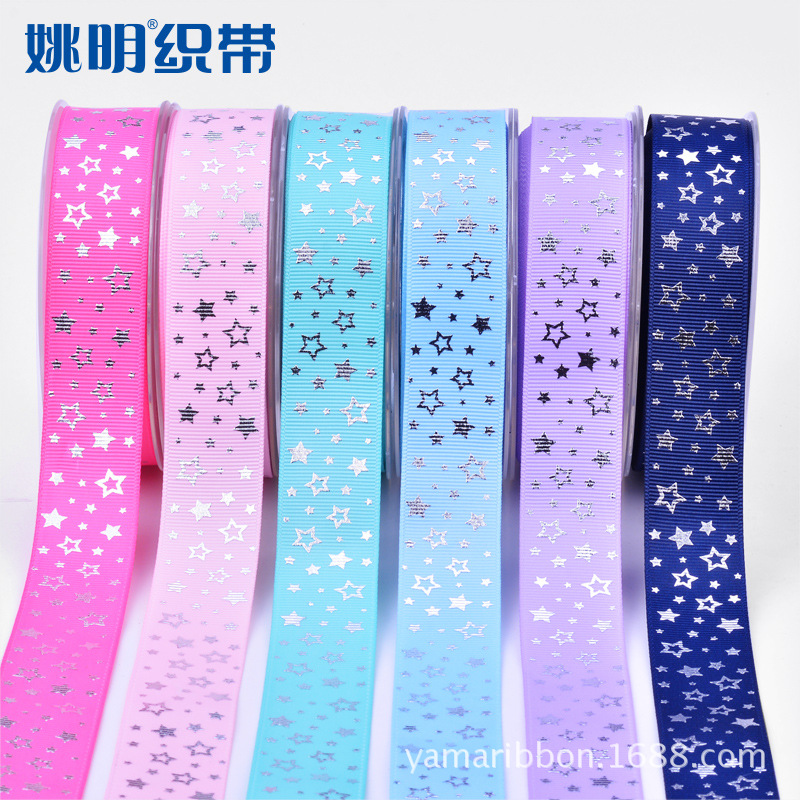 Yao Ming cinta de primavera tropical estilo serie caliente plata estrella costilla cinta hecha a mano DIY accesorios para el cabello accesorios de ropa