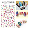 Summer ultra thin adhesive Japanese lavender nail stickers contains rose, fake nails for nails, sticker, flowered