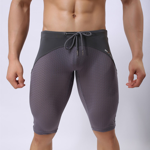 Men's underwear nylon nylon body shaping fitness college student sports pants cycling bicycle mid-pants 2240ZK