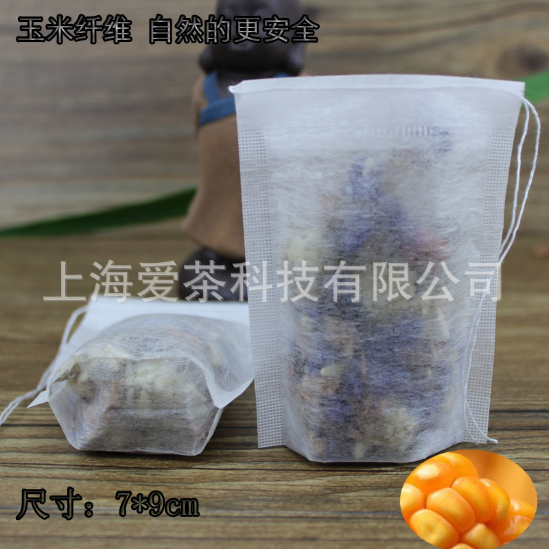 7*9cm Corn Fiber Drawstring Tea Bags Filter Bags Tea Bags Wholesale Eco-Friendly Small Tea Packaging