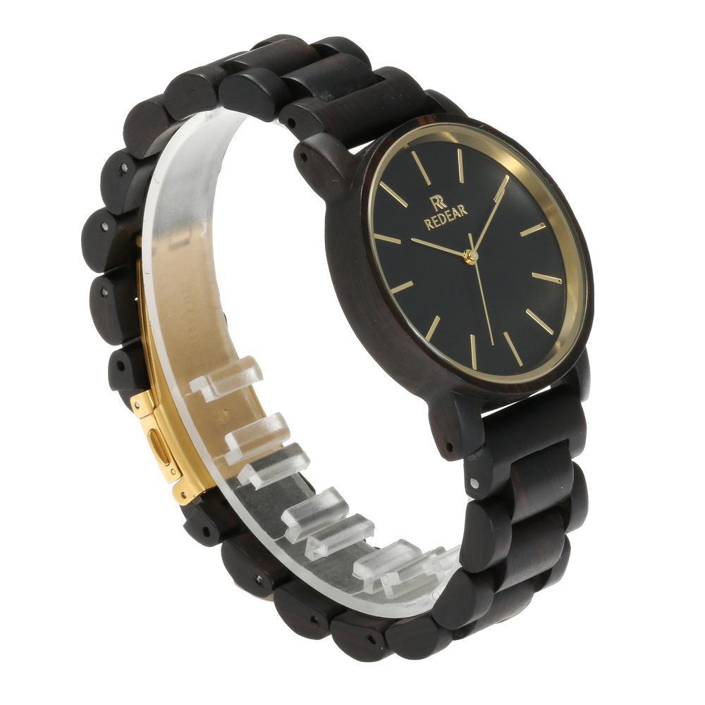 REDEAR瑞迪尔厂家直售 乌木石英表  亚马逊情侣木质手表 一件代发