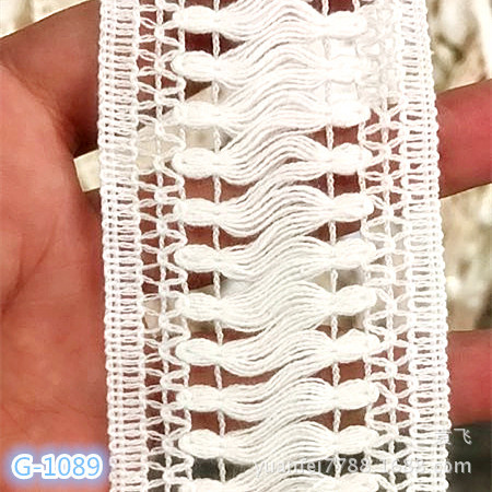 G-1089双边镂空棉线流苏花边辅料