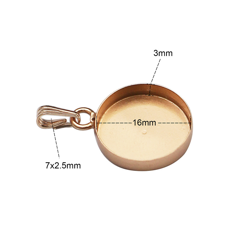 Round Pattern 1 Piece 16mm 925 Sterling Silver Round Pendant Base Support