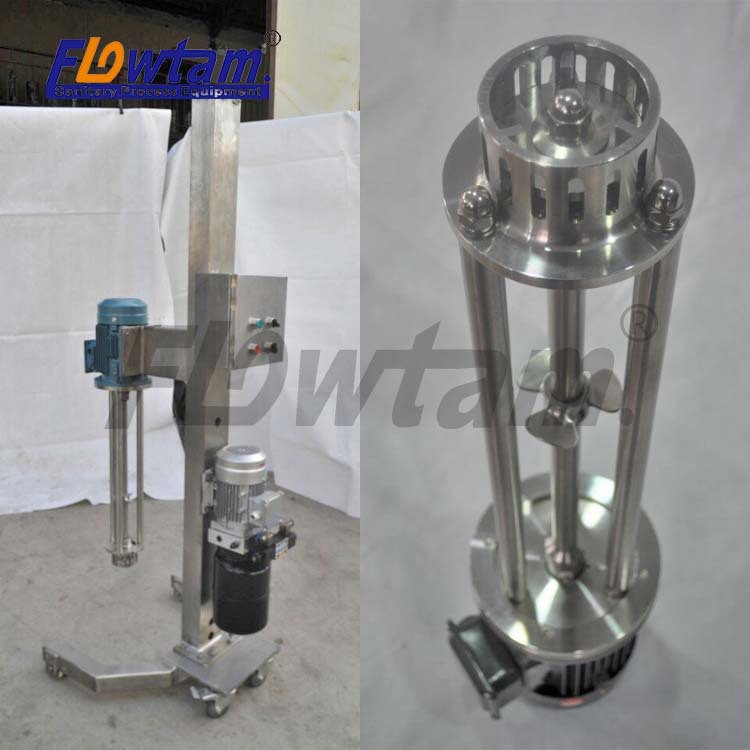 不锈钢卫生级电动液压升降移动式高剪切乳化机 分散乳化机