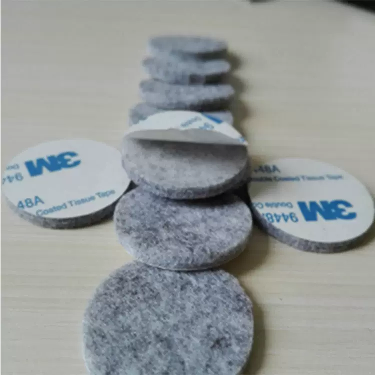 定制绒布脚垫双面胶背胶皮革胶贴家具羊毛毡无纺布垫片