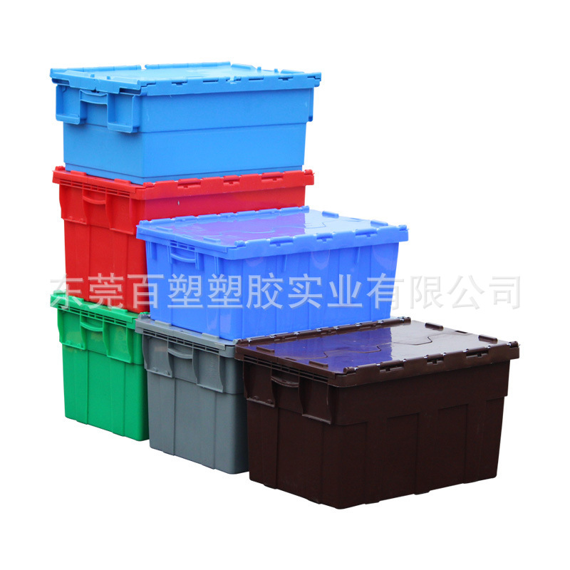 灰色塑料物流箱套叠储物箱物流运输箱连锁店配送周转箱物流塑料箱