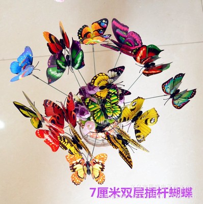 厂家直销彩色蝴蝶  磁性仿真蝴蝶 立体墙贴卧室装饰贴特价批发