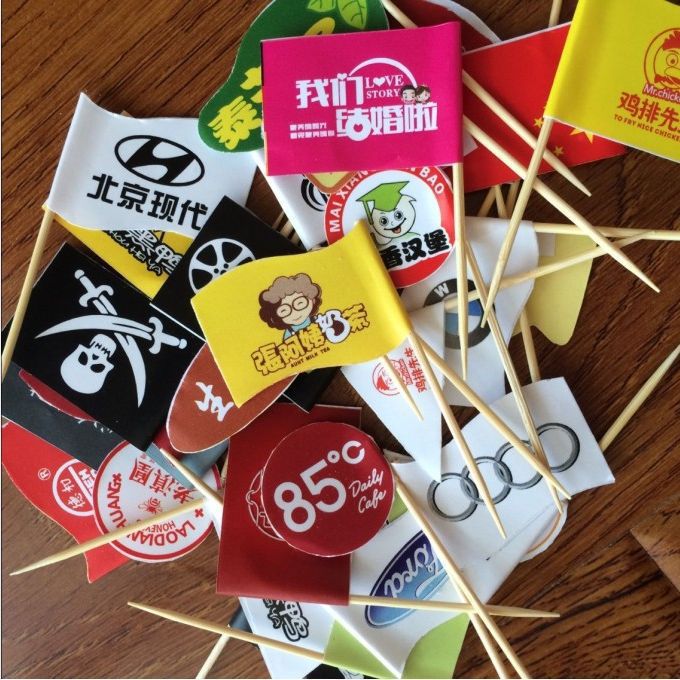 factory goods in stock customized Toothpick birthday Cake national flag party Flag Customized wholesale originality Fruit sign