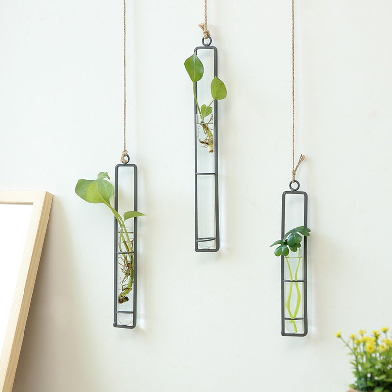 Creative home modern minimalist wall hanging hydroponic plant vase bar cafes balcony wall