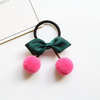 Children's cute hairgrip with bow, fuchsia hair accessory handmade, Korean style