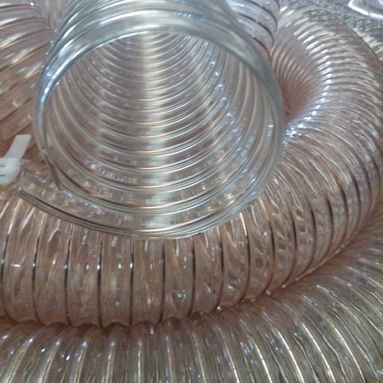 除尘设备适用通风排气管200mm直径带弹性钢丝塑料吸尘软管厂家