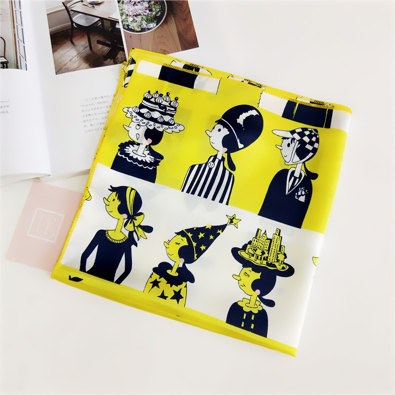 60g Weight Silk Scarf Classification Daily Occasion Satin Material Stripe, Polka Dots, Chains Print Pattern Summer Season Women's Gender Simple Style Style Women's Simple Style Stripe Polka Dots Chains Print Satin Silk Scarf 54
