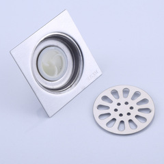 304不鏽鋼方型深水封地漏衛生間洗衣機加厚防蟲排水浴室拉絲批發