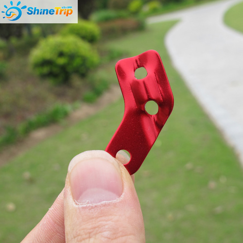 Outdoor camping and mountaineering three-eye aluminum alloy 7-character parachute rope buckle tent drawstring accessories L-shaped stopper