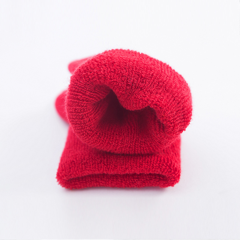 Año DE NACIMIENTO engrosado bebé Terry Calcetines rojo auspicioso Año nuevo bebé calcetines media pantorrilla toalla caliente recién nacido Calcetines