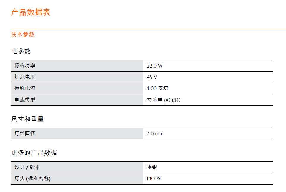 OSRAM欧司朗光谱灯Hg100，产品代码4050300231310；HG100 1A PICO-阿里巴巴