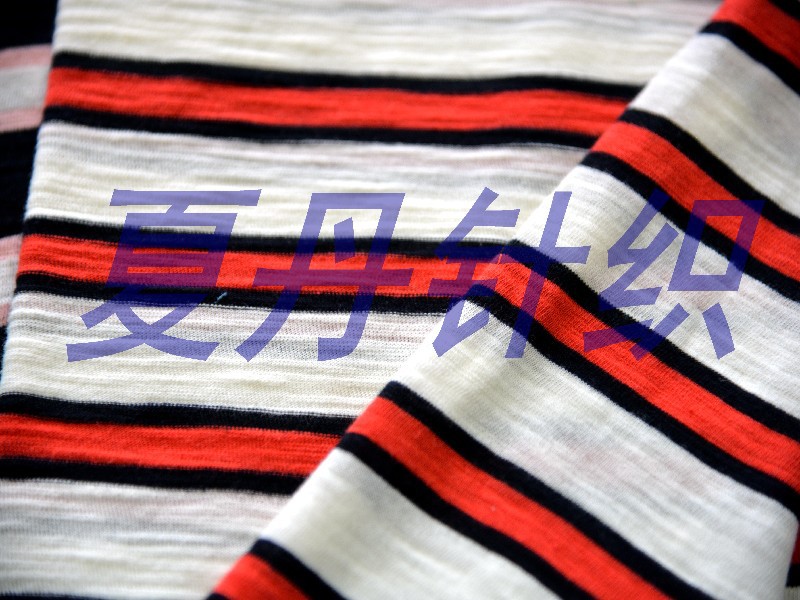 棉竹节彩条汗布 莫代尔50涤50汗布，精梳棉，长绒棉，PIMA棉